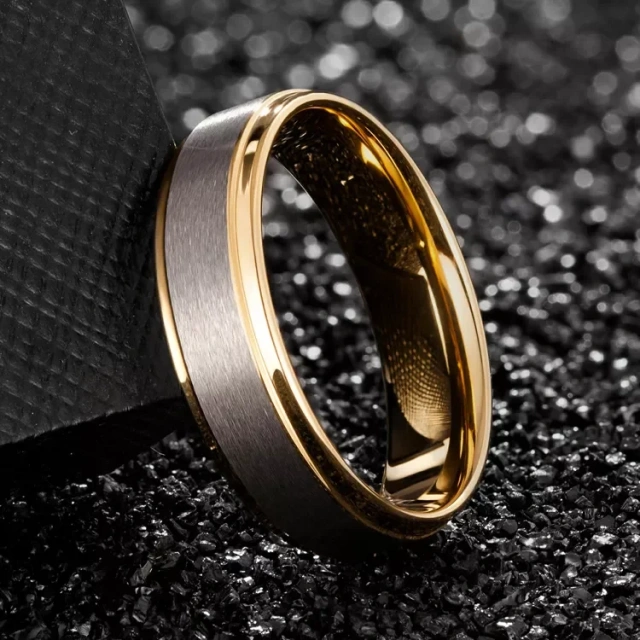 Simple Custom Couple Tungsten Carbide Rings Anillos De Hombre Rose Gold Silver Tungsten Ring
