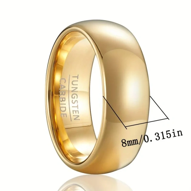 Tungsten Carbide Engagement Bands - Silver & Gold Couple Set - Ouyuan