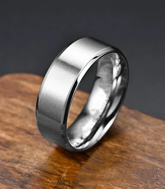 Wholesale Price OEM logo Black Plated Matted Men Tungsten Carbide Rings Wedding Band for Men Fashion Men Jewelry