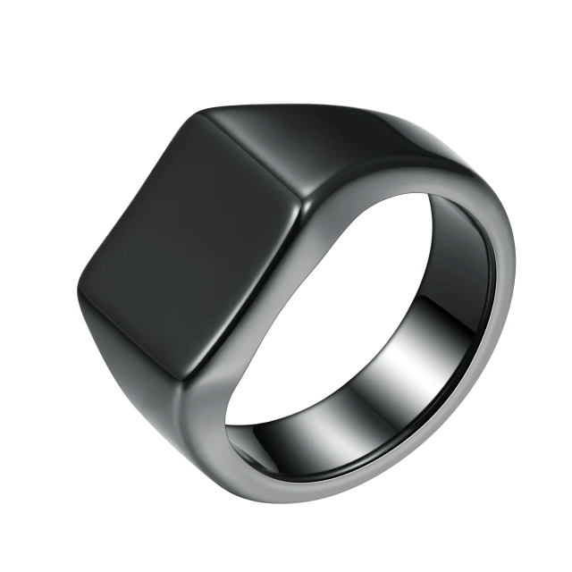 Ouyuan Jewelry Men's Wedding Rings Black Tungsten Steel Wholesale Boys Tungsten Rings