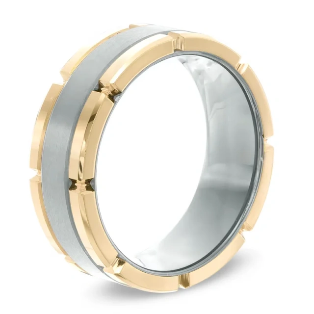 China Factory Whosale Price Men Ring Tungsten Gold Plated Silver Men Jewlery Tungsten Ring 24K Gold