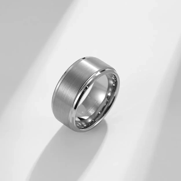 8mm Silver Brushed Tungsten Rings - Mens Daily Jewelry - Ouyuan