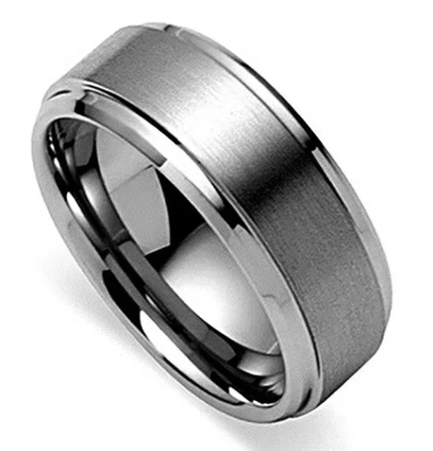 Tungsten Jewelry Manufacturer 8mm Brushed Finish Tungsten Ring for Men and Women