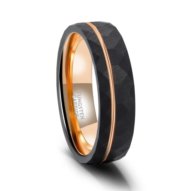 Unisex Tungsten Carbide Rings Gold Plated Engagement Party Anniversary Jewelry for Men Man's Tungsten Rings