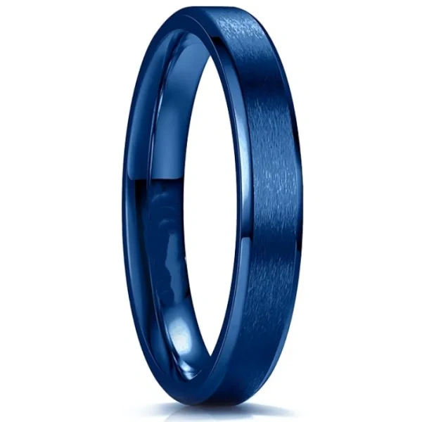 Wholesale Price Luxury Blue Plated 8mm 6mm 4mm Matted Men Tungsten Carbide Rings Wedding Band Fashion Men Jewelry