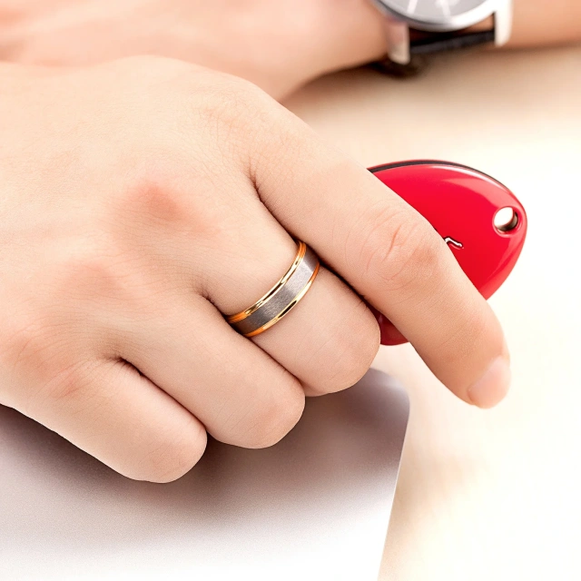 Tungsten Carbide Gold Ring and Wedding Bands,  24K Gold Plated Gold Tungsten Ring  Wedding Bands for Mens