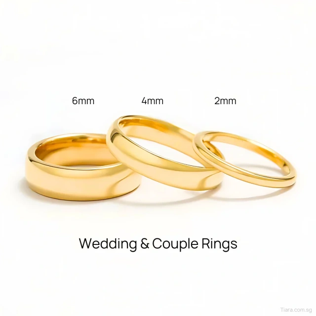 Luxury 14K Gold Plated Tungsten Rings - Classic Band - Ouyuan