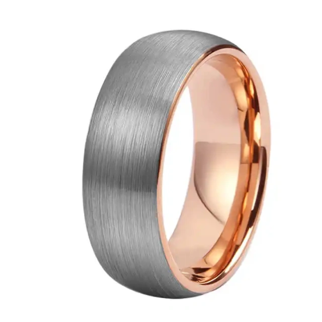 7mm Mirror Polish Tungsten Rings - Grooved Steel Band - Ouyuan