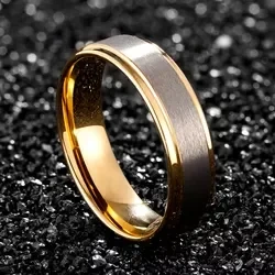 Simple Custom Couple Tungsten Carbide Rings Anillos De Hombre Rose Gold Silver Tungsten Ring