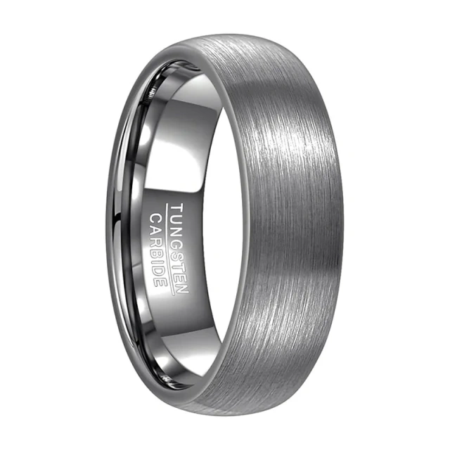 Custom Tungsten Jewelry Simple Design 7MM Men Rings Brushed Tungsten Ring Tungsten Wedding Ring Silver Fashion Jewelry