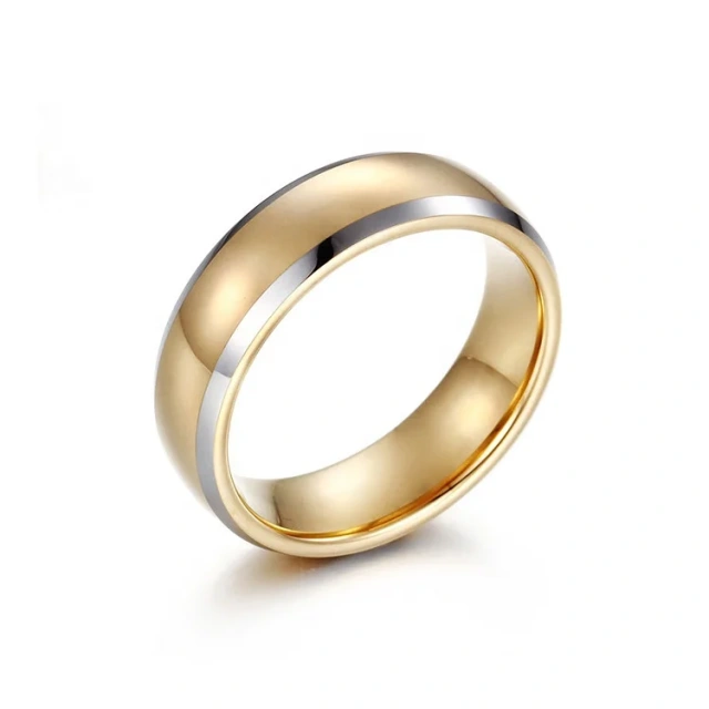 New Arrival 8mm Gold Center Tungsten Wedding Ring for Men and Women Fashionable Accessory