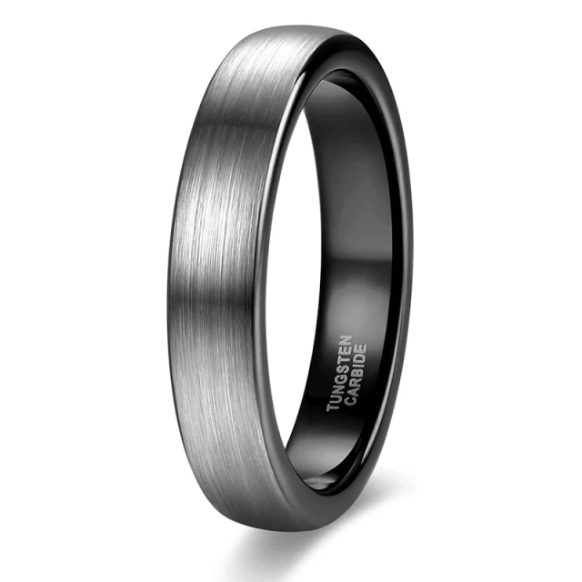 Custom Tungsten Jewelry Basic 4mm 6mm 8mm Men Wedding Bands Brushed Tungsten Ring Fashion Rings Black Tungsten Carbide Rings