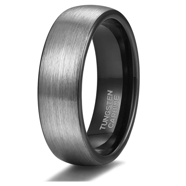 Custom Tungsten Jewelry Basic 4mm 6mm 8mm Men Wedding Bands Brushed Tungsten Ring Fashion Rings Black Tungsten Carbide Rings