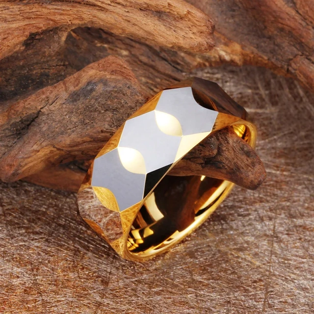 Luxury Men Gold Rings 12K 24K 6mm 8mm 10mm Width Fashion Jewelry Wholesale