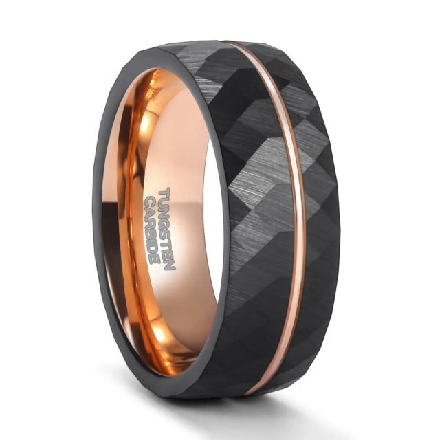 Unisex Tungsten Carbide Rings Gold Plated Engagement Party Anniversary Jewelry for Men Man's Tungsten Rings