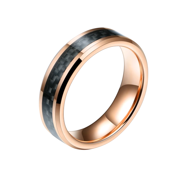4mm 8mm Couple Tungsten Carbide Ring Men and Women Wedding Couple Ring Rose Gold Plated