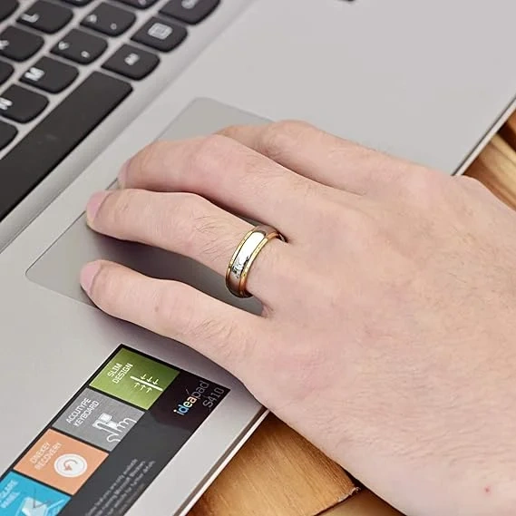 Wholesale Price High Polished Custom Tungsten Men Gold Rings Tungsten Wedding Rings Fashion Tungsten Jewelry Rings