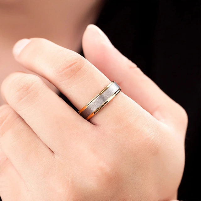 Tungsten Carbide Gold Ring and Wedding Bands,  24K Gold Plated Gold Tungsten Ring  Wedding Bands for Mens