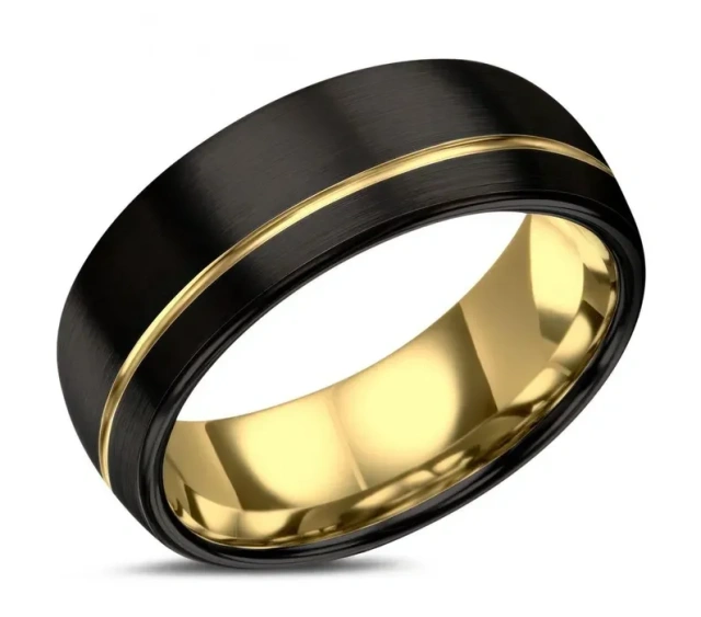 Unisex Matte Finish 8mm 6mm 4mm Tungsten Carbide Wedding Bands Gold Plated Groove Classic Style for Parties Engagements Gifts