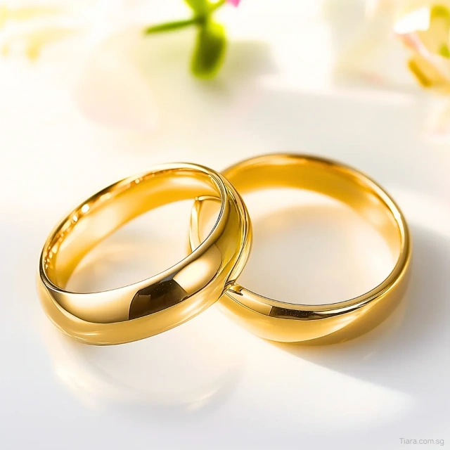 Custom Logo Rose Gold Plated Rings - Polished Tungsten - Ouyuan