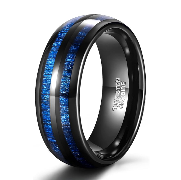 Custom Black Plated Maple Wood Tungsten Carbide Wedding Rings Mens Accessories Tungsten Ring Mens Jewelry