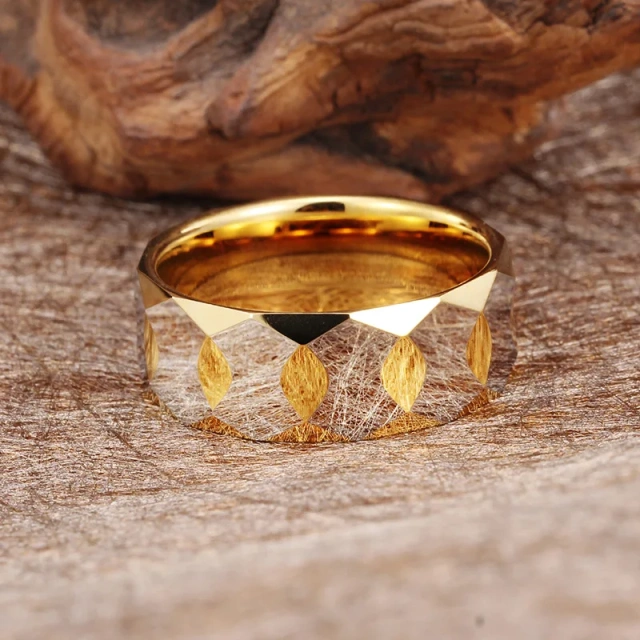 Luxury Men Gold Rings 12K 24K 6mm 8mm 10mm Width Fashion Jewelry Wholesale