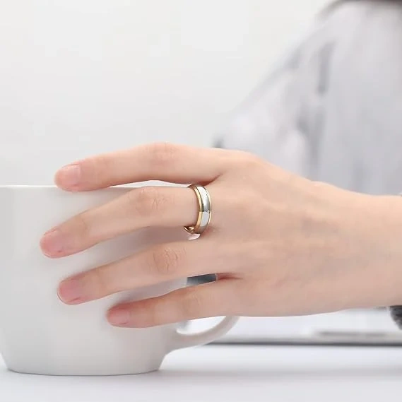 Wholesale Price High Polished Custom Tungsten Men Gold Rings Tungsten Wedding Rings Fashion Tungsten Jewelry Rings