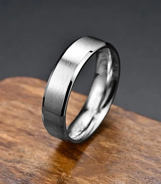 Wholesale Price OEM logo Black Plated Matted Men Tungsten Carbide Rings Wedding Band for Men Fashion Men Jewelry