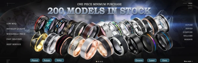 8mm Alin Hammered 2 Channel Whikey Barrel Inlay Blue Opal Black Plated Tungsten Carbide Wedding Bands