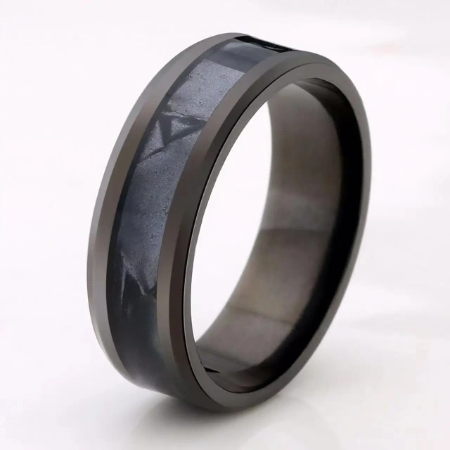 Tungsten Steel Purple Black Shell Blue Color Shell Ring Europe and America Men's New Personalized Gift Customization Wholesale