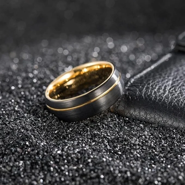 Unisex Matte Finish 8mm 6mm 4mm Tungsten Carbide Wedding Bands Gold Plated Groove Classic Style for Parties Engagements Gifts