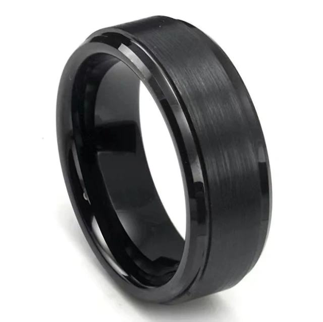 Tungsten Jewelry Manufacturer 8mm Brushed Finish Tungsten Ring for Men and Women