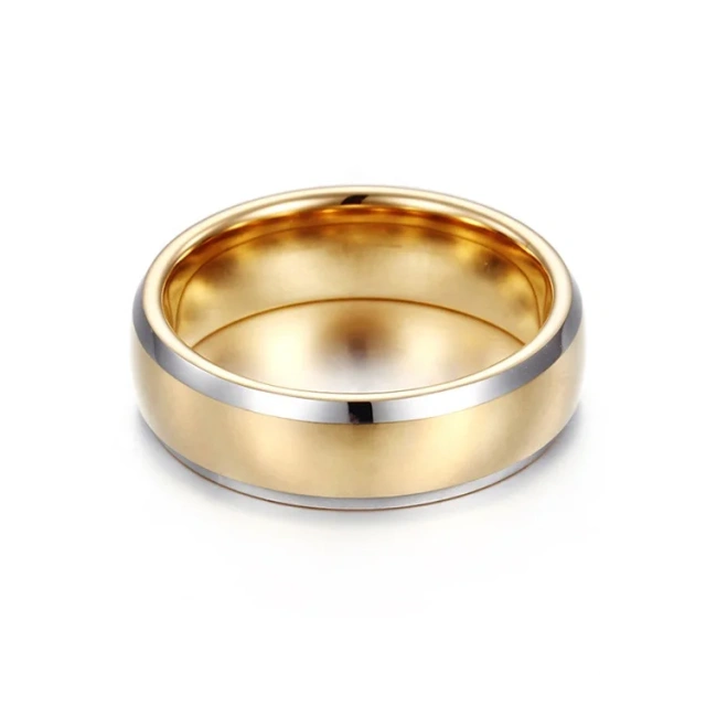 New Arrival 8mm Gold Center Tungsten Wedding Ring for Men and Women Fashionable Accessory