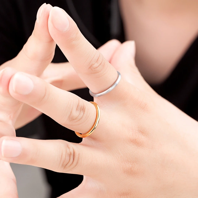 14K 18K 24K Gold Ring Jewelry Price Gold Plated Wedding Bands Eternity Ring for His Her Couple Rings Gold Wedding Jewelry