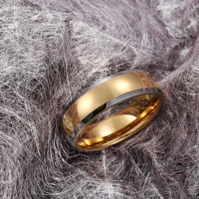 New Arrival 8mm Gold Center Tungsten Wedding Ring for Men and Women Fashionable Accessory