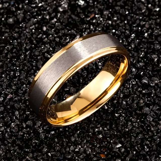 Simple Custom Couple Tungsten Carbide Rings Anillos De Hombre Rose Gold Silver Tungsten Ring