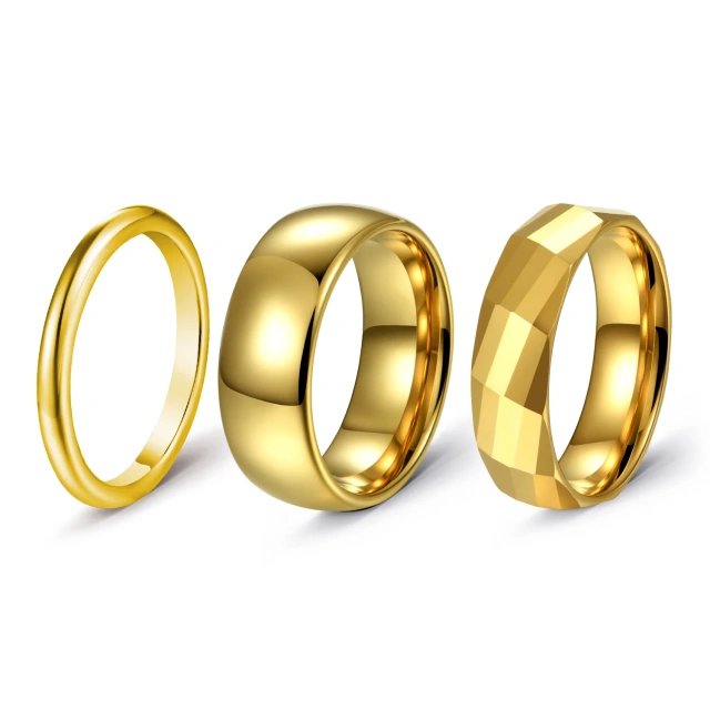 China Supplier Tungsten Carbide Diamond Gold Rings 18K 24K