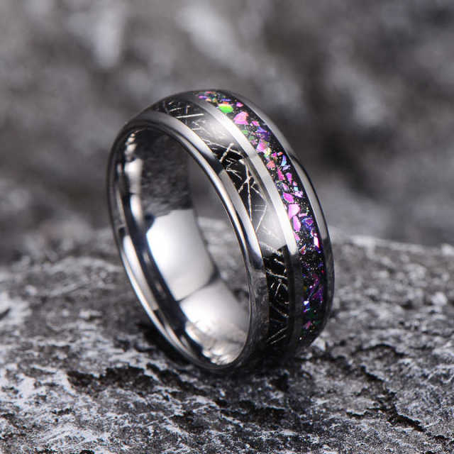 High Quality Fashion Rings 8mm Silver Tungsten Rings for Men Women Wedding Bands Rings comfort Fit