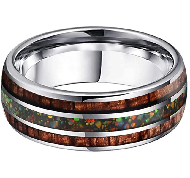 Inlay Wooden groove Tungsten Carbide Rings for Men Rings Fine Jewelry for Hot Selling