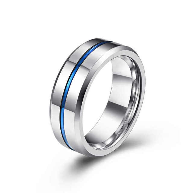 8mm Beveled Polished Tungsten Carbide Ring for Men Women Fashion Engagement Wedding Band Comfort Fit