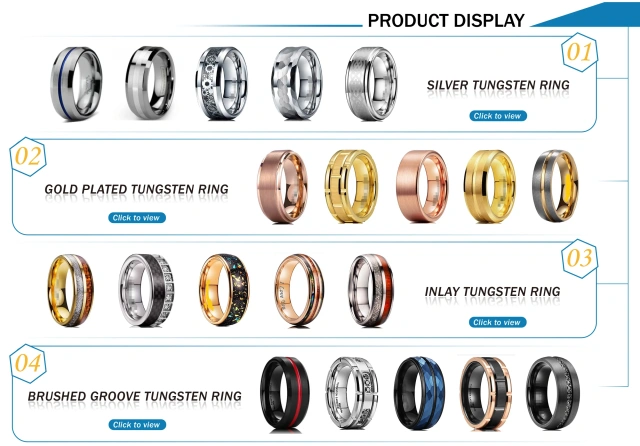 Wholesale Custom 8mm Black Tungsten Ring Colorful Crushed Opal Wood Inlay Fine Jewelry Rings Men Women Engagement Wedding Band