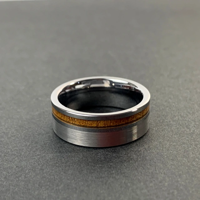 Wholesale 8mm Comfort Fit Tungsten Carbide Ring Koa Wood Inlay for Men/Women's Engagement Wedding Anniversary and Party Gift