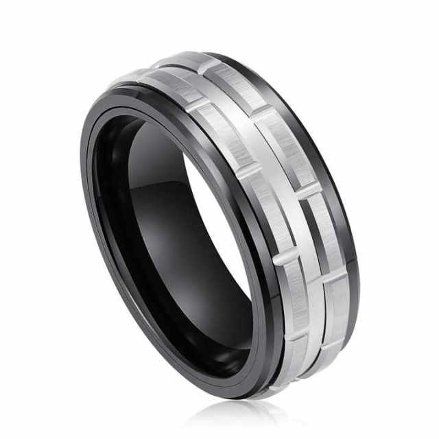 Ouyuan Latest 8mm Classic Wedding Ring Inlaid with His and Her Brushed Tungsten Alloy for Engagement or Gift