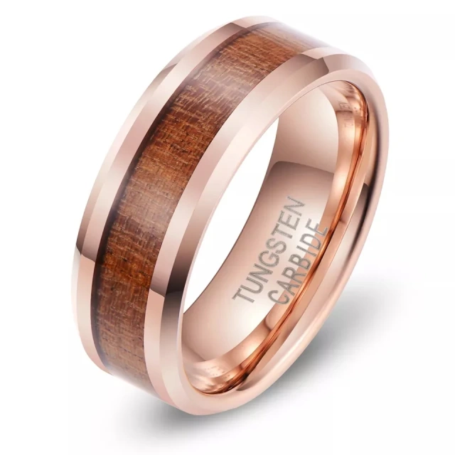 Black Wood Inlay Tungsten Wedding Ring Vikings Hunting Bands or Ring for Men Women