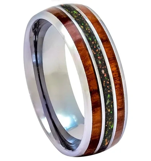Inlay Wooden groove Tungsten Carbide Rings for Men Rings Fine Jewelry for Hot Selling