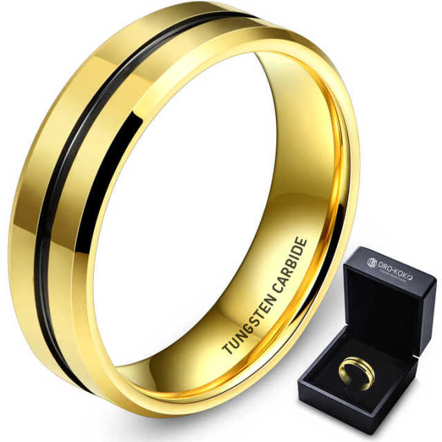 Factory OEM Wedding Couple Set Rings Tungsten Carbide Gold Rings Men Tungsten Ring Brand