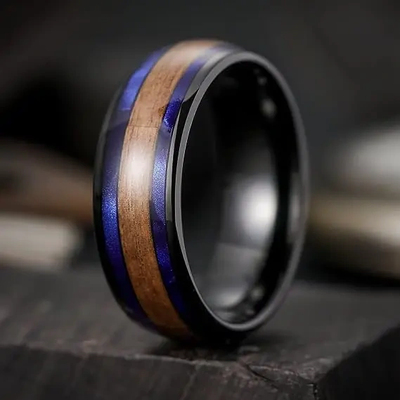 Luxury Fashion Jewelry Rings for Men 18K Gold Tungsten Carbide Rings for Men's Jewelry