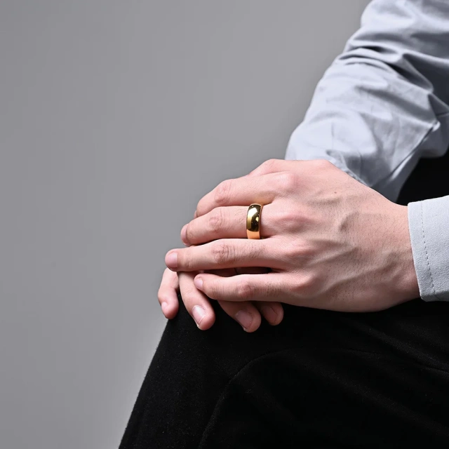 Simple Design 2mm 3mm 4mm 6mm 8mm Gold Plated Tungsten Steel Couple Ring