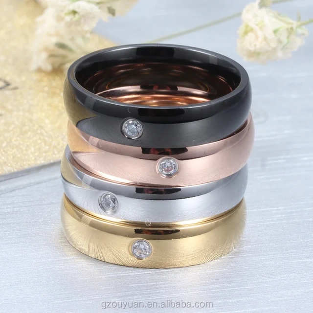 Fashion Style Women's Engagement Ring Simple Design Cubic Zirconia Ladies Ring Women Jewelry