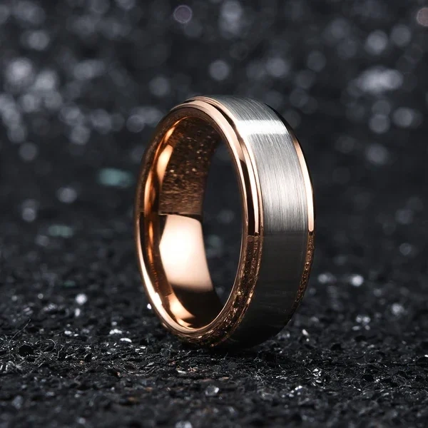 Wholesale 8mm 6mm 4mm Brushed Rose Gold Tungsten Ring for Men Women Fashion Engagement Wedding Band